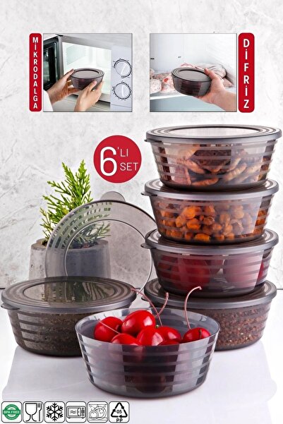 Open Home Concept Set of 6 Multi-Purpose Microwave and Freeze Storage Contain...