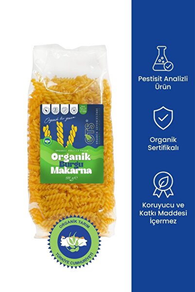 OTS Organik Burgu Makarna 500 gr (Organik Sertifikalı, Pestisit Analizli)