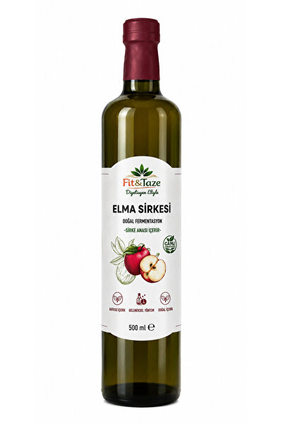 FİT & TAZE Diyetisyen Eliyle Doğal Fermantasyon Elma Sirkesi Cam Şişe 500ml