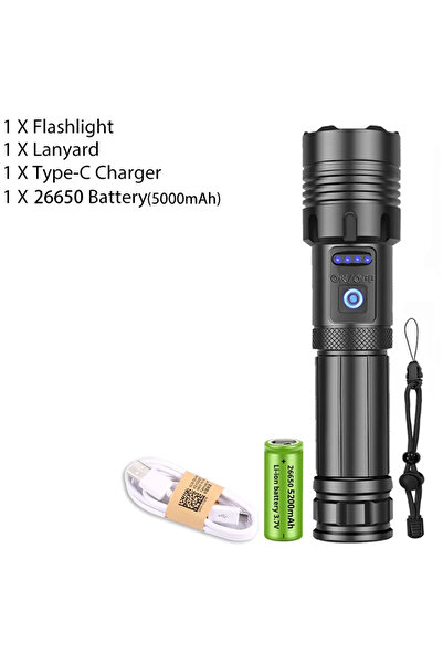 Choice X73 XHP120 26650 Powerful LED Flashlight XHP120 Rechargeable Portable ...