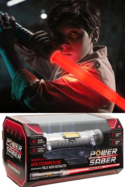 TOYFEST Uzayıp Kısalan Sesli Işıklı Power Saber Işın Kılıcı Kırmızı - 90 CM