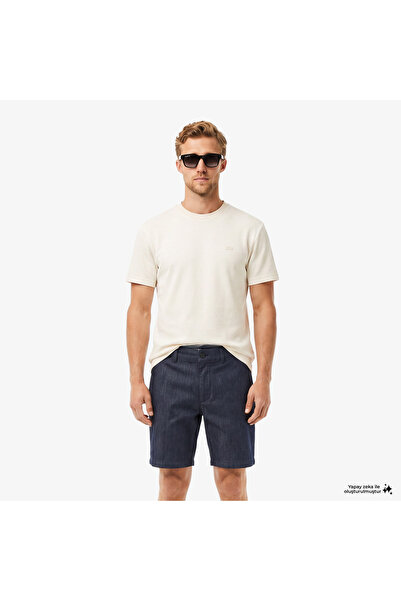 Lacoste Erkek Relaxed Fit Bisiklet Yaka Krem T-Shirt