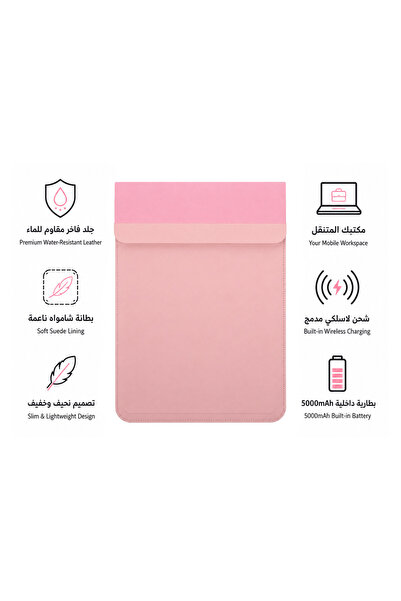 LAVN حقيبة لابتوب أصلية فاخرة من الجلد الناعم، شاحن لاسلكي، بمقاسات منوعة، بت...