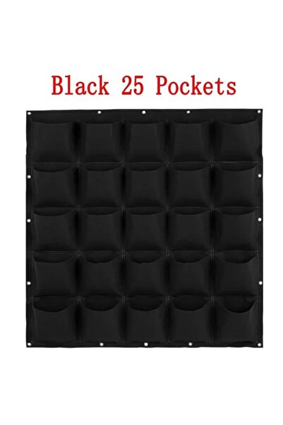 Choice Black 25 Pockets Wall Hanging Pockets Planting Bags Flower Pot Home Ga...