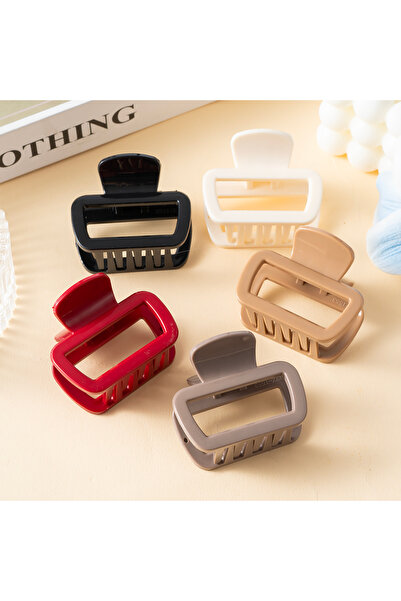 Choice 5pcs New Korea Soft Silicone Square Hair Claw Grabs 6.2CM Small Hair C...
