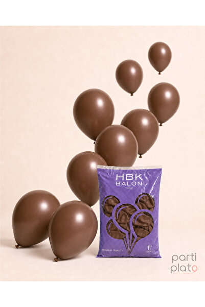 HBK Balon بالونات باستيل 11 بوصة بالشوكولاتة 100 قطعة