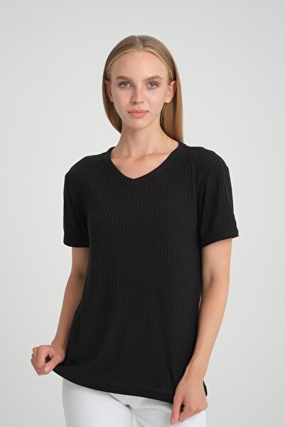 ALEXANDERGARDI V YAKA FİTİLLİ COMFORT FİT T-SHİRT (E24-74602)