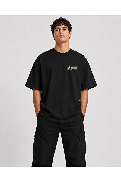 chaygoy Unisex Relaxed Fit Siyah Tişört Not Everything Ön ve Sırt Baskılı %100 Pamuk