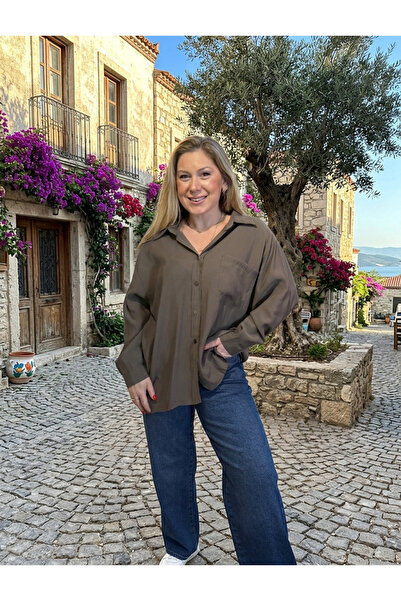 Serpirella Butik Oversize Off-Shoulder Shirt