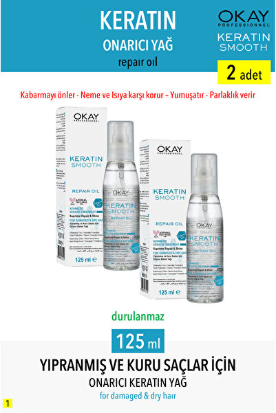 Okay Saç Bakim Yagi Keratin Smooth 125 Ml X 2 Adet
