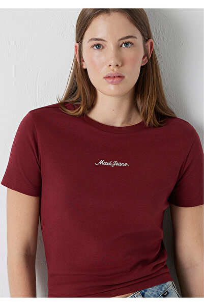 Mavi Logo Printed Red T-Shirt Slim Fit / Narrow Cut 1614201-85633