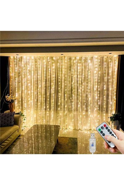 Choice 3Mx3M-300LED Warm 600/300/200/100LED Curtain String Lights 8 Modes USB...