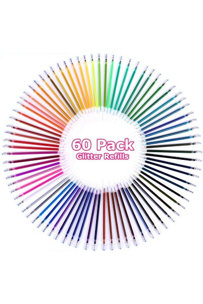 Choice1 Multi-Colored 60pcs 60-120pcs Glittering colored gel pen refills, 0.8...