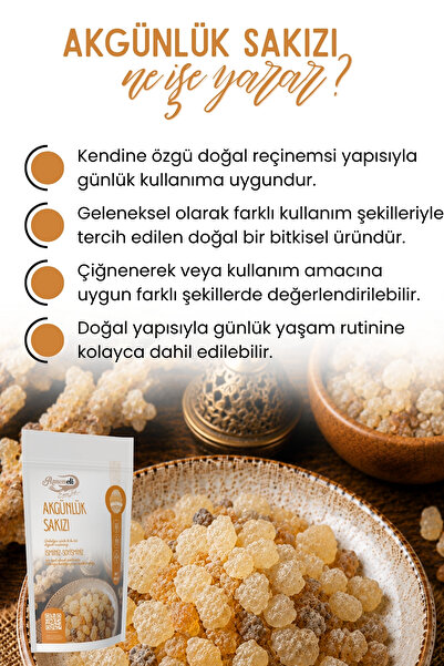 EMİNE TÜRK ANNEMELİ Akgünlük Sakızı - 100g - Boswellia Serrata Ağacından %100 Doğal Taze