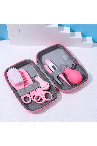 LOOFI Baby Nail Care Kit - 8 in 1 Grooming Set with Case - Pink