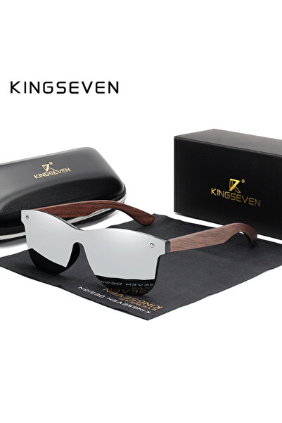 Choice3 نظارات شمسية يدوية الصنع من خشب الجوز الفضي من KINGSEVEN للرجال والنس...