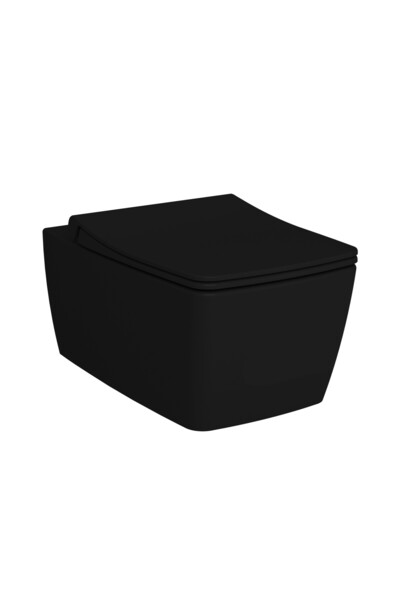 VitrA Metropole 7672B483-0559 Rim-ex Asma Klozet, Clean, 56 cm, Mat Siyah