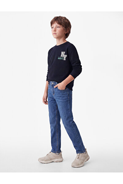 Koton Cotton Long Sleeve Crew Neck Printed Sweatshirt