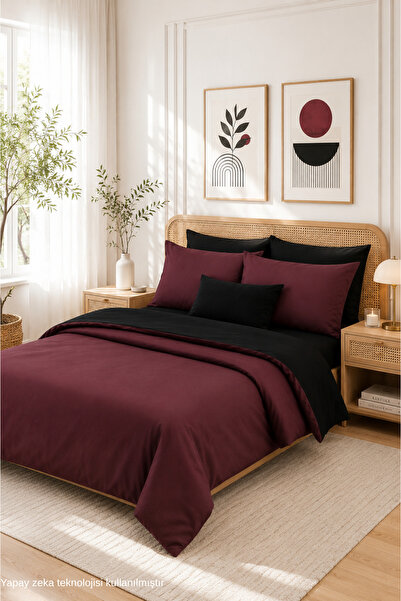 ELY PARKER Easy-Iron King Size Duvet Cover Set 200X200 Black Elastic Sheet Du...