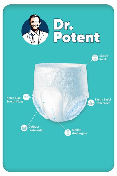 DR POTENT Dr.Potent Large (L) Size Absorbent Large Size Diaper Pants 10 Pieces