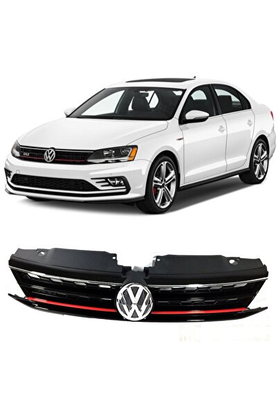 Universal Volkswagen Jetta MK6 Ön Panjur Gli Kırmızı Şeritli Siyah 2015-