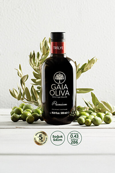 Gaia Oliva Premium Trilye 500 ml Erken Hasat Natürel Sızma Zeytinyağı (Yeni H...