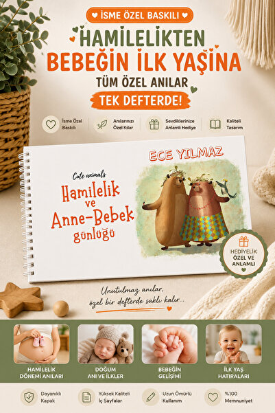 Lodos İSME ÖZEL Hamilelikten Bebeğin İlk Yaşına Tüm Anılarınız Tek Defterde (...