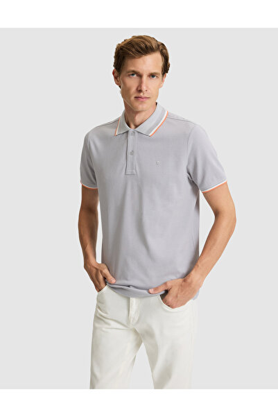 Pierre Cardin Svetlo siva uska polo majica sa ovratnikom od 100% pamuka 50310...