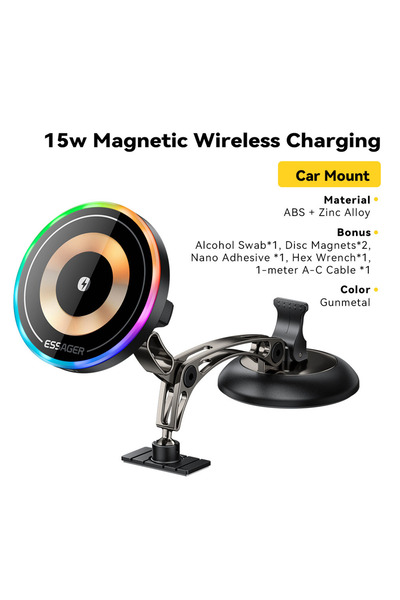 Choice ESSAGER Charging Style Essager 15W Wireless Charger Car Phone Holder 3...