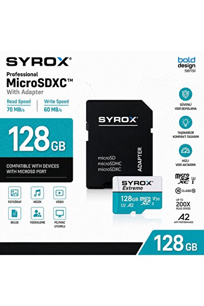 Syrox 128GB SD KART (HAFIZA KARTI)