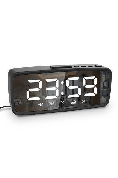 Choice B 5.1'' Digital Alarm Clock Radio, Mirror Alarm Clock 3 Levels Dimmer ...