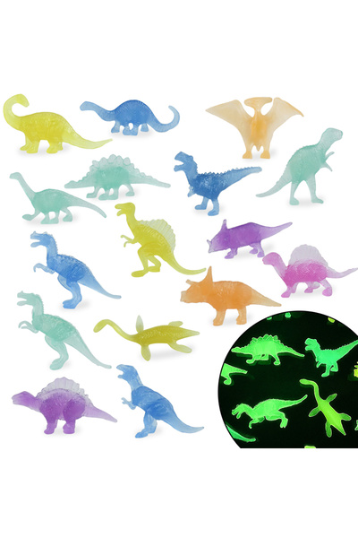 Choice1 Z04-16pcs 13/16pcs Mini Luminous Dinosaurs Toys Glow In The Dark Jura...