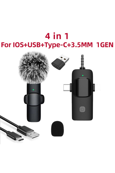 Choice 1 Mic-4 In 1 4 In 1 Wireless Lavalier Microphone 3.5mm Intelligent Noi...