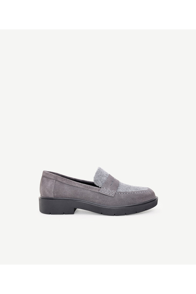 Yargıcı Leather Loafer with Felt Detail
