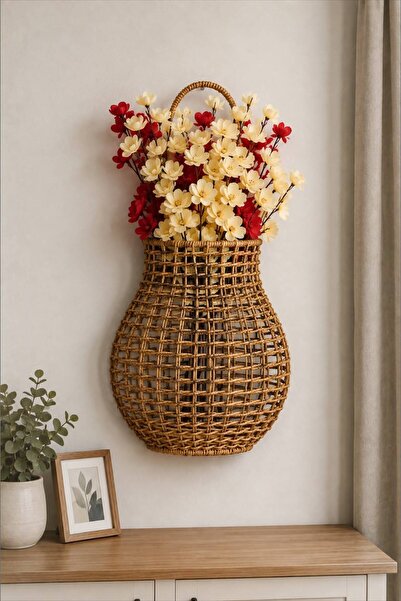 Bayev Rattan 9201 Hanging Vase Basket Bag Holder Multi-Purpose Organizer Ratt...