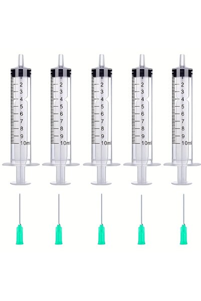 Choice WHITE Five 10ml Plastic Syringes, Liquid Measuring Syringe Tool, Indiv...