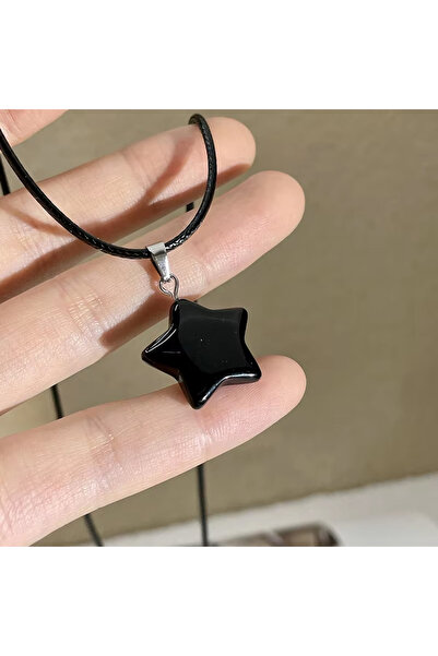 Choice black Pentagram Star Crystal Pendant Necklace Sacred Healing Gemstone ...