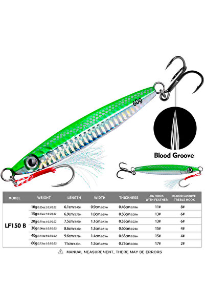 Choice 20G-0.71OZ COLOR B PROBEROS 1pc Metal Jig 10g 15g 20g 30g 40g 60g Dura...