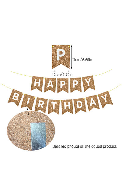 Choice Champagne banner Happy Birthday Gold Glitter Banner - Party Decoration...