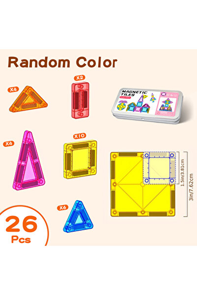 Choice1 26 pieces Mini Magnetic Building Blocks, Magnetic Pieces, Educational...