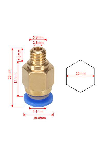 Choice8 PC4-M6 10pcs 3d Printer Accessories PC4-M6 PC4-M10 Male Straight Pneu...