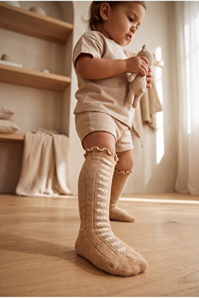 Katia&Bony Baby Flower Patterned Socks Brown