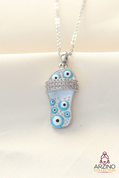 Generic Brand 316L Chain Steel Zircon Stone Silver Color Evil Eye Beaded Slip...