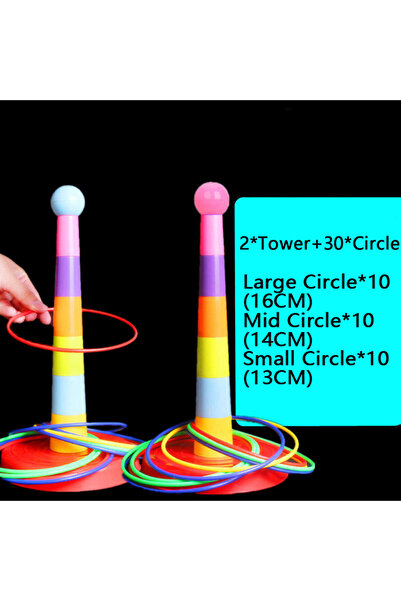 Choice3 2xTower 30xRings Children Throw Circle Game Ferrule Stacked Toys Fun ...