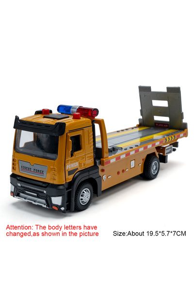 Choice Trailer 1:32 Alloy Flatbed Trailer Excavator Blender Truck Model Toys ...