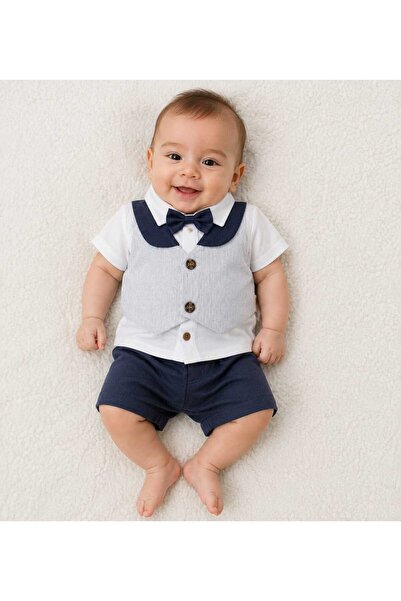 DIDuStore Stylish Baby Boy Summer Set - Short Sleeve Shirt with Bow Tie and C...