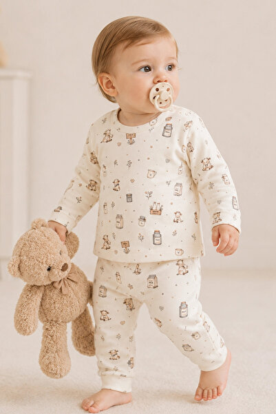 Divonette Unisex Baby Cute Cow and Milk Themed Printed Pajama Set