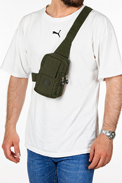 Newish Polo Unisex Khaki Waterproof Cross Strap Shoulder and Waist Bag with P...