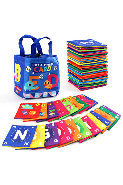 Choice B 26PCS 26pcs/set Baby Cloth Book Soft FlashCards with Cloth Storage B...