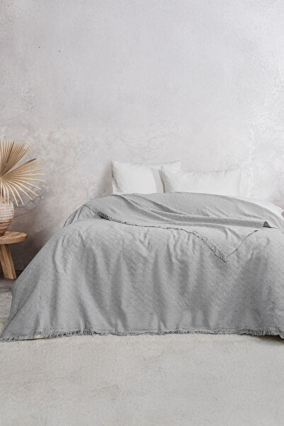 Elart Fancy Bedspread and Sofa Cover (200*230 cm) Gray